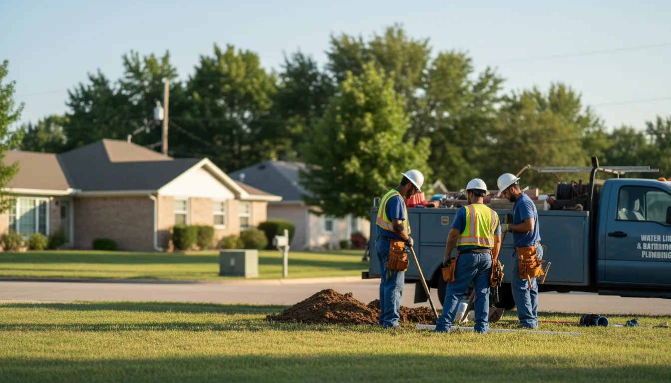 Residential water line and bathroom plumbing service in Carman, IL